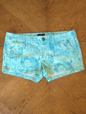 American Eagle Outfitters Blue Floral Tropical Print Shorts Beachy Resortwear